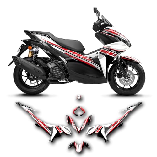 Kungfu Graphics Custom Decal Kit for Sports Scooter NVX AEROX 155 / NVX155 / AEROX155 2021 2022 2023 2024, Red White Black, YMNVX1552124002-KO