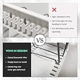 EVERIE Adjustable Bakeware Organizer Pot Lid Holder Rack for Pots, Cake Molds, Cutting Boards, Mats, Cookware, GS02SS, 7.7'' Deep by 12.6'' to 21.5'' Wide