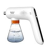 Cordless Electric Disinfection Fogger, Detachable Stainless Steel Nozzle, 3-Gear Adj 14.2oz Sanitizer Atomizer, Blue Light Nano Spray Gun for Place Cleaning/High-Touch Item Contactless Sanitization