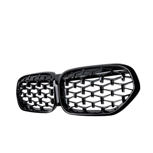 Front Kidney Bumper Grille Diamond Racing Grills Compatible For BMW X1 F48 LCI 2020 2021 2022 Gloss Black Car Accessories(Black)