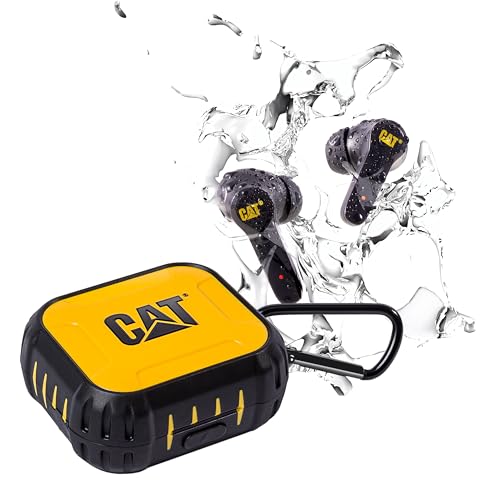 CAT Bluetooth Noise CANCELING Ear Buds- Rugged Wireless Earbuds for Tough Jobs - Dust Proof, Shock Proof, Water Resistant Earbuds for Working Out - Bluetooth Headphones Compatible with Apple, Android