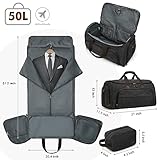 S-ZONE Carry On Garment Bag for Travel Convertible Garment Duffle Bag Suit Bags for Men Women Travel 2 in 1 Hanging Suitcase Business Travel Bag with Toiletry Bag, Black, 50l