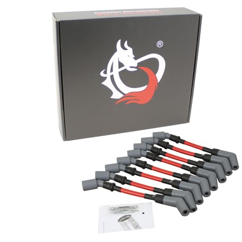 AIP Electronics Dragon FIRE Performance 10mm High Energy Spark Plug Wires Set for 1997-2017 Cadillac Chevrolet Pontiac Cars with 5.3L 5.7L 6.0L 6.2L 7.0L V8 LSx LS1 LS2 LS3 LS6 LS7 OEM Fit PWJ258