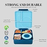 CANAIMA Bento Box for Kids with Thermos -1600ml Leak Proof Lunch Box - Amazing Designs - Microwave-Safe, BPA-Free, Easy to Clean Bento Lunch Box for Kids & Adults - School & Office (Blue Panda)