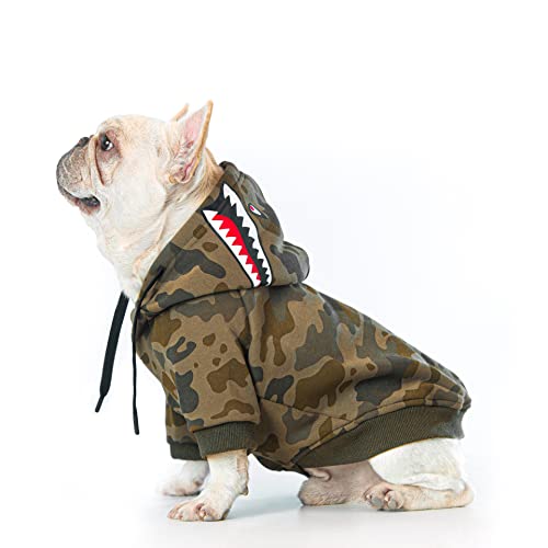 Woof Trails Camo Dog Hoodie Dog Clothes Extra Warm Fleece Lining Stretchy Fit for Small Medium Large Dogs (Camo, XXX-Large)