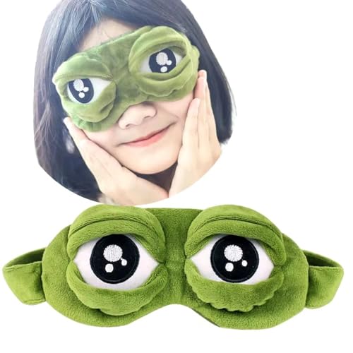 3D Sad Frog Sleep Mask Natural Sleeping Eyeshade Cover Shade Eye Patch Women Men Soft Portable Blindfold Travel Eyepatch