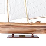 Old Modern Handicrafts America Sailboat Model - Collectible Wooden Scale Model - Small - Made from Premium Wood - 33.0L x 5.5W x 28.0H Inches