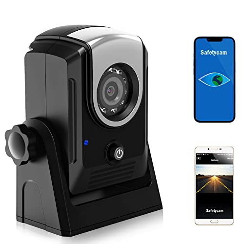 Wireless Backup Reversing Camera, WiFi Dash Cam Work with Phone IP68 Waterproof IR Night Vision Wide Angle Magnetic Rear View Parking Camera for Trailers Trucks RVs Camper Car