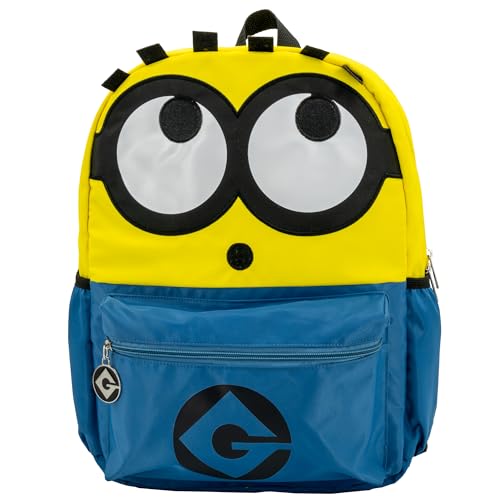 AI ACCESSORY INNOVATIONS Despicable Me Minions Backpack for Boys & Girls, Kids 16 Inch Schoolbag with 3D Features, Yellow