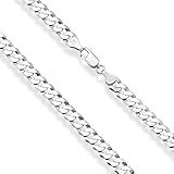 Miabella Solid 925 Sterling Silver Italian 7mm Diamond Cut Cuban Link Curb Chain Necklace for Men Women (Length 26 Inches)