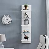 Danya B. Decorative Wall Mount Vertical Shelving Unit – Modern Column Shelves (White)