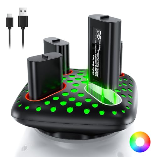Rechargeable Battery Packs for Xbox Controller, 4X5180mWh Xbox Series X|S, One S/X/Elite Controllers Accessories (Style 1)