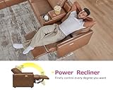 AMERLIFE Reclining Sectional Sofa, Power Recliner with Console& Dual Recliner, 7 Seats L Shaped Recliner Sofa with Cup Holder& Charging Port, Leather Modular Couch for Living Room