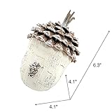 Nature Vibe 3 Pack 6.3 Inches Birch Acorn Christmas Table Decorations, Woodland Themed Holiday Decorations for Rustic Home Decor or Home Decor Accents