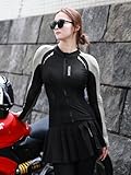 WOSAWE Mesh Motorcycle Jacket Women Padded Motorcycle Shirt with Armor Summer Sport Bike Protective Gear, Grey L