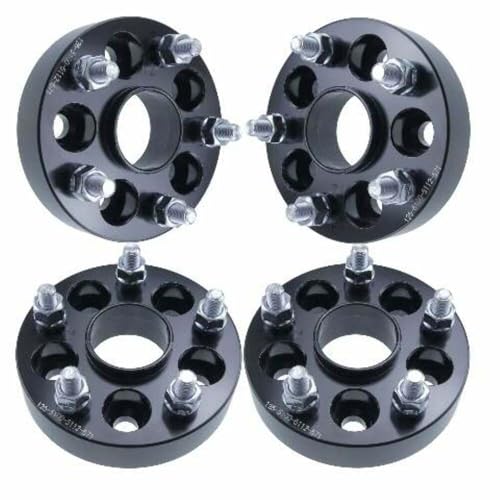 1" 5x100 to 5x112 Hubcentric Wheel Adapters - Change Bolt Pattern, Convert 5x100 to 5x112, Fits VW Fits Audi - 1 Inch (25mm), 57.1 Hub, 12x1.5 Studs - Set of 4 - Black