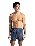 Fruit of the Loom Men's Tag Free Woven Boxer Shorts, Relaxed Fit, Moisture Wicking, Color Multipacks, Assorted Plaid, Medium