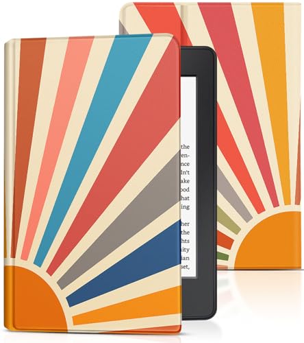 Wazzasoft for Kindle Paperwhite 10th Generation Case 2018 Release 6" for Women Girls Kids Boys Folio Cover Cute Kawaii Design Sun Cool Unique Teen for Kindle Paperwhite 2018 Case 6 Inch PQ94WIF
