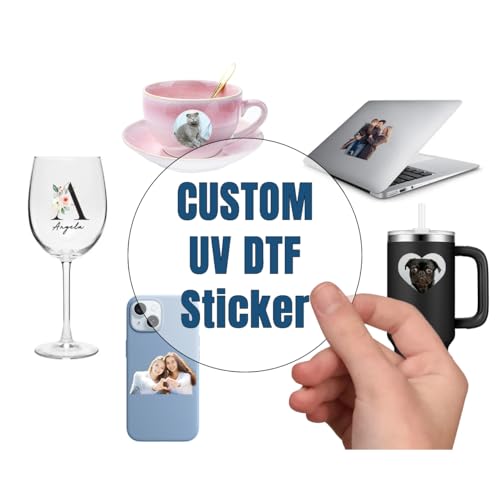 Custom UV DTF Transfer Sticker for Metal/Glass/Car/Cup,Personalized Logo/Image/Text 3D UV Self-Adhesive Stereo Crystal Decals