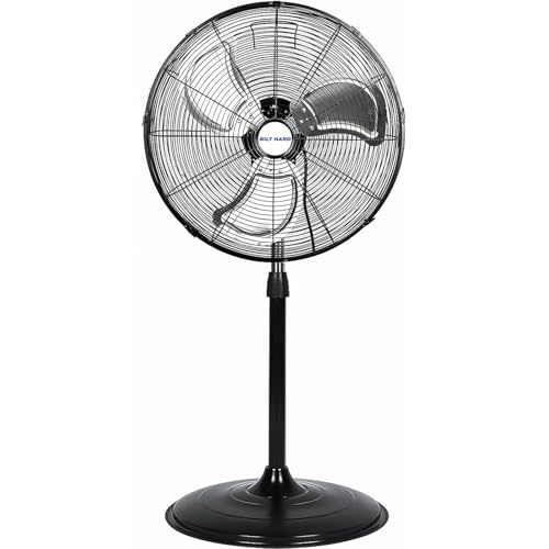 BILT HARD 5200 CFM 20" High-Velocity Industrial Pedestal Fan, 3-Speed Oscillating Stand Fan, Heavy Duty Metal Fan for Commercial, Warehouse, Garage Use