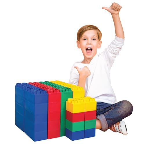 BiggoBlocks Big Blocks for Kids Ages 4-8 — Indoor & Outdoor Blocks for Kids Games — Large Building Blocks (48 pc) Learner Set