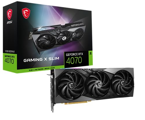 MSI GeForce RTX 4070 Gaming X Slim 12G Graphics Card - 12GB GDDR6X (21Gbps/192-bit), PCIe 4.0 - TRI Frozr 3, RGB