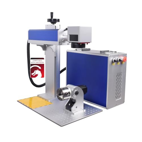 US Stock Oabduz JPT MOPA 200W M7 Fiber Laser Marking Machine Engraver JPT Fiber Laser Metal Stainless Steel for Metal Marking 4'33X4'33(110x110MM) Lens with D80 Rotary Axis