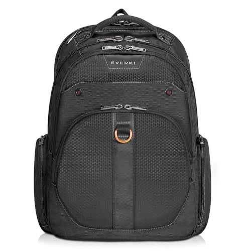 EVERKI 29.5L Atlas Business Laptop Backpack - Women's or Men's Backpack for Work w/Adjustable Compartment, Travel Friendly Office Back Pack Laptop Bookbag, Computer Travel Back Pack (EKP121S15) Black