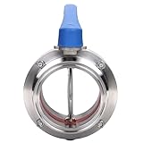 DERNORD Butterfly Valve with Blue Trigger Handle Stainless Steel 304 Tri Clamp Clover (4 inch Tri Clamp Butterfly Valve)