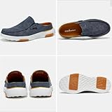 Men's Orthopedic Slip On Loafers Slippers Shoes: Canvas Casual Fashiion Sneakers for Overpronation, Leisure Vintage Flat Boat Mules Clogs Denim Size 12