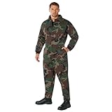 Rothco Insulated Twill Coveralls – Warm Poly Fiberfill Insulation – Long Sleeve Speedsuit for Cold Weather, Woodland Camo - L