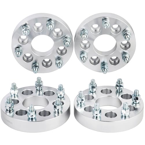 DCVAMOUS 4PC 6x4.5 to 6x5.5 Wheel Adapters 1.25 Inch with 12x1.25 Studs Compatible with Nissan 6 Lug 6x114.3 to 6x139.7 for 2005-2023 Frontier | 2005-2014 Pathfinder | 2005-2015 Xterra