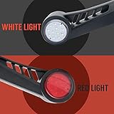 Maso Pair 24LED Elbow Side Marker Lights Rubber Lamp Outline Lights for Truck Lorry Trailer Carvan Van Red & White Light