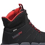 Timberland PRO Men's Morphix 6 Inch Composite Safety Toe Waterproof Industrial Casual Sneaker Boot, Black/Red-2024 New, 11