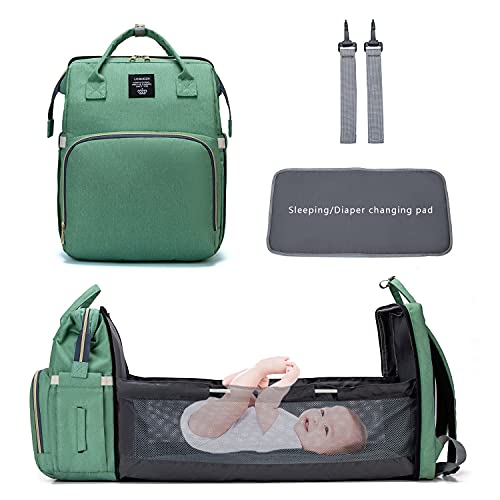 Diaper Bag Backpack Baby Diaper Bag Bed Backpack For Mom Maternity Bag For Stroller Nappy Bag Large Capacity Nursing Bag for Baby Care Upgrade Hooks By FFJJ (Color : LEQUEEN bed bag)