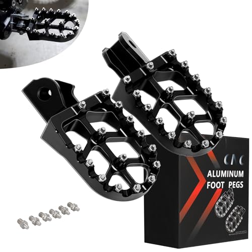 JFG RACING Dirt Bike Foot Pegs 7075 CNC Pedals Rests for Surron Light Bee X and S/E Ride Pro SS/CRF150F CRF230F 03-19/CRF250F 19-24/XR150L 15-24/KDX200 83-94-Black
