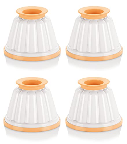 Tescoma 630590.00 Pudding Molds, Custard Mould, Set of 4 Cups with Lid