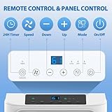 DOMANKI 10000 BTU Portable Air Conditioners Cools up to 450 Sq. Ft 3-in-1 Poratble Ac Units for Room with Dehumidifier Fan Sleep Mode 24h Timer Remote Control and Window Installation Kit Included