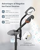 Kingsteam Professional Facial Steamer for Women, 2 in1 Hot Mist Face Steamer with 5X Magnifying Lamp Arm, Popular wtih Esthetician Steamer, High Volume Steam, Moisturizing and Hydrating, Black