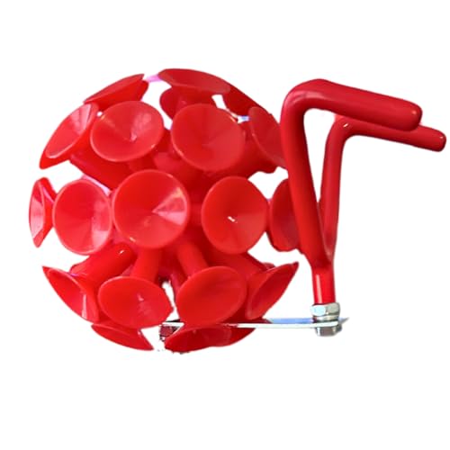 Grab-a-Disc Disc Golf Retriever Suction Ball Attachment with Hook Kit, Red