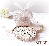 Ykybhx 50PCS Laser Cut Wedding Party Favor Box Candy Bag Chocolate Gift Boxes with Ribbon Cute 3D Butterflies Candy Cookie Small Gift Box Present Boxes DIY Candy Boxes for Wedding Birthday Party,10