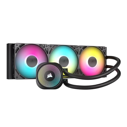 CORSAIR Nautilus 360 RS ARGB Liquid CPU Cooler – 360mm AIO – Low-Noise – Direct Motherboard Connection – Daisy-Chain – Intel LGA 1851/1700, AMD AM5/AM4 – 3X RS120 ARGB Fans Included – Black