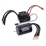 RC Brushless Motor ESC Combo: 3650 3900KV Brushless Motor and 60A ESC Combo Set Waterproof for 1/10 Remote Control Cars Trucks Off-Road Vehicle
