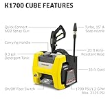 Kärcher Pressure Washer K1700 Cube, Max 2125 PSI, 3 Spray Nozzles, Detergent Tank, For Cars, Driveways, Siding, Patios, 1.46 max. GPM