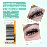 NAGARAKU W Shape Eyelash Extension 7D Cluster Premade Fans Eye Lashes Faux Mink Matte Black Easy Fanning False Eyelashes (0.07mm D curl 14mm)