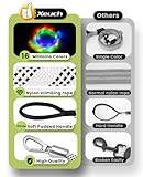 Xeuch Light Up Dog Leash, LED Dog Leash for Night Walking,13 Lighting Modes, Rechargeable Dog Lights, Glow in The Dark Dog Leash with Tangle-Free Hook for Small Medium Large Dogs - 4 Ft