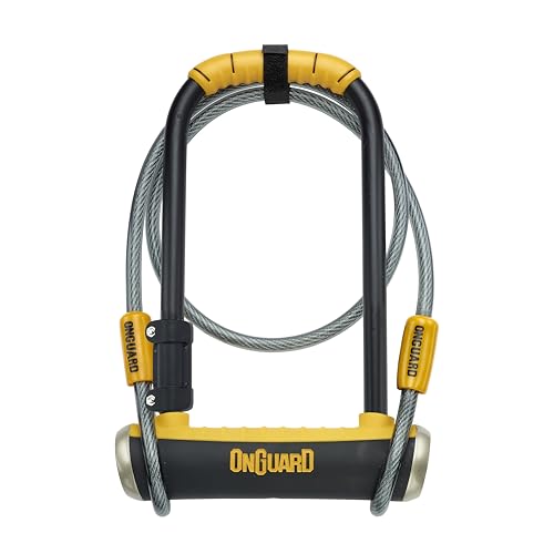 OnGuard Double-Team PITBULL U-Lock and Cable , Black, 4.53 x 9.06 - Inch