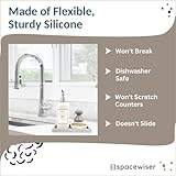 Spacewiser Countertop and Vanity Tray – Small 7.7" Silicone Soap Dispenser Tray, Shatterproof Flexible Bathroom Tray, Kitchen Sink Tray for Soap Bottles, Key Trinket Ring Tray, Original Silicone Tray