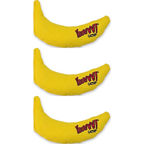 YEOWWW! DuckyWorld 100% ORGANIC CATNIP Leaf & Flower Cat Toy BANANA 3 PACK