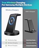 Wireless Charger for Samsung: 3 in 1 Wireless Charging Station for Samsung Galaxy Watch 7 6 5 4 3 Pro Classic Galaxy Buds - Charger Dock Stand for S25 S24 Ultra S23 S22 S21 Note Z Fold Android